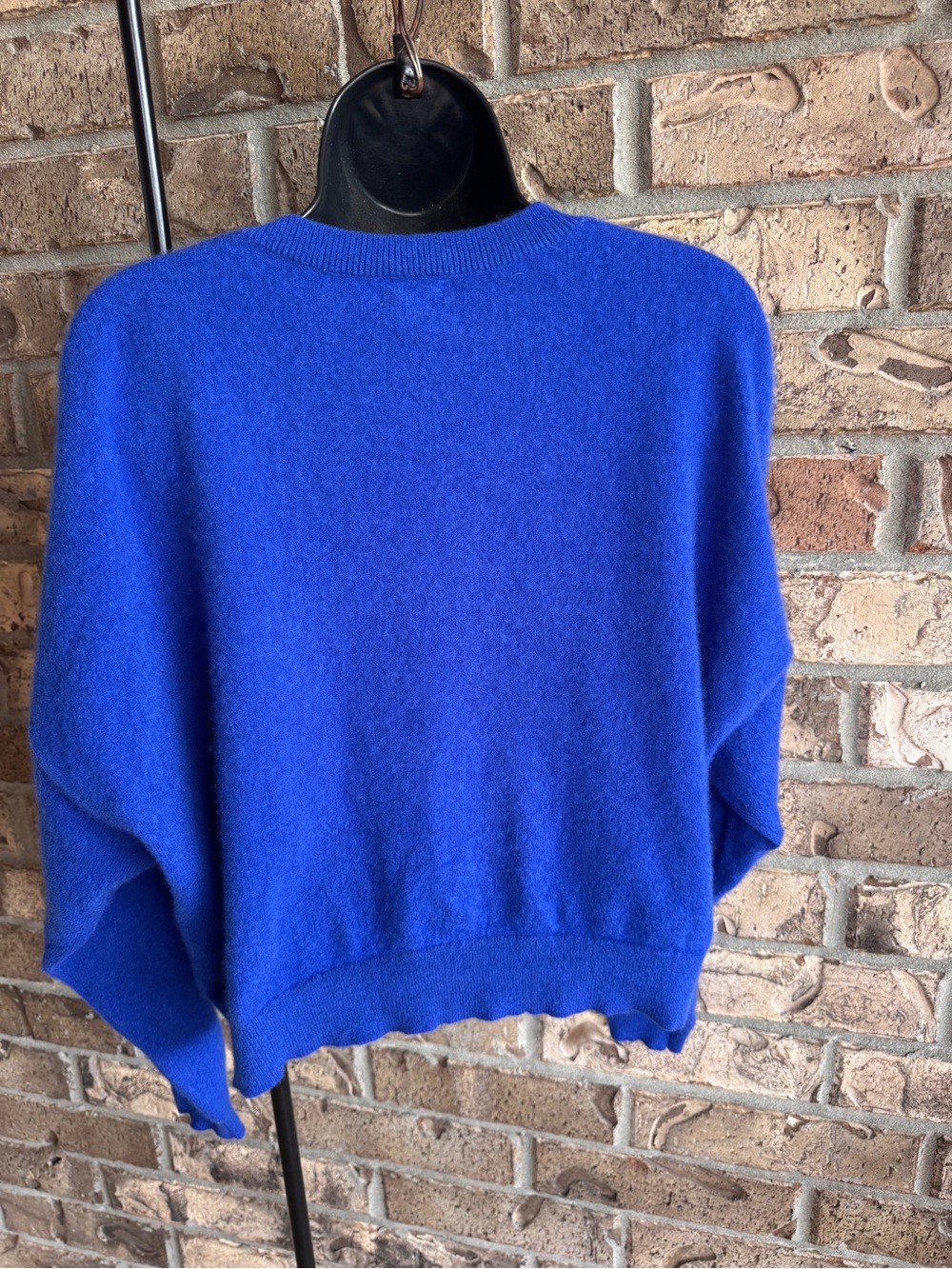 Pilcro Anthropologie Alani Cashmere Cropped Sweater Cobalt Blue Size 1X - Picture 6 of 13